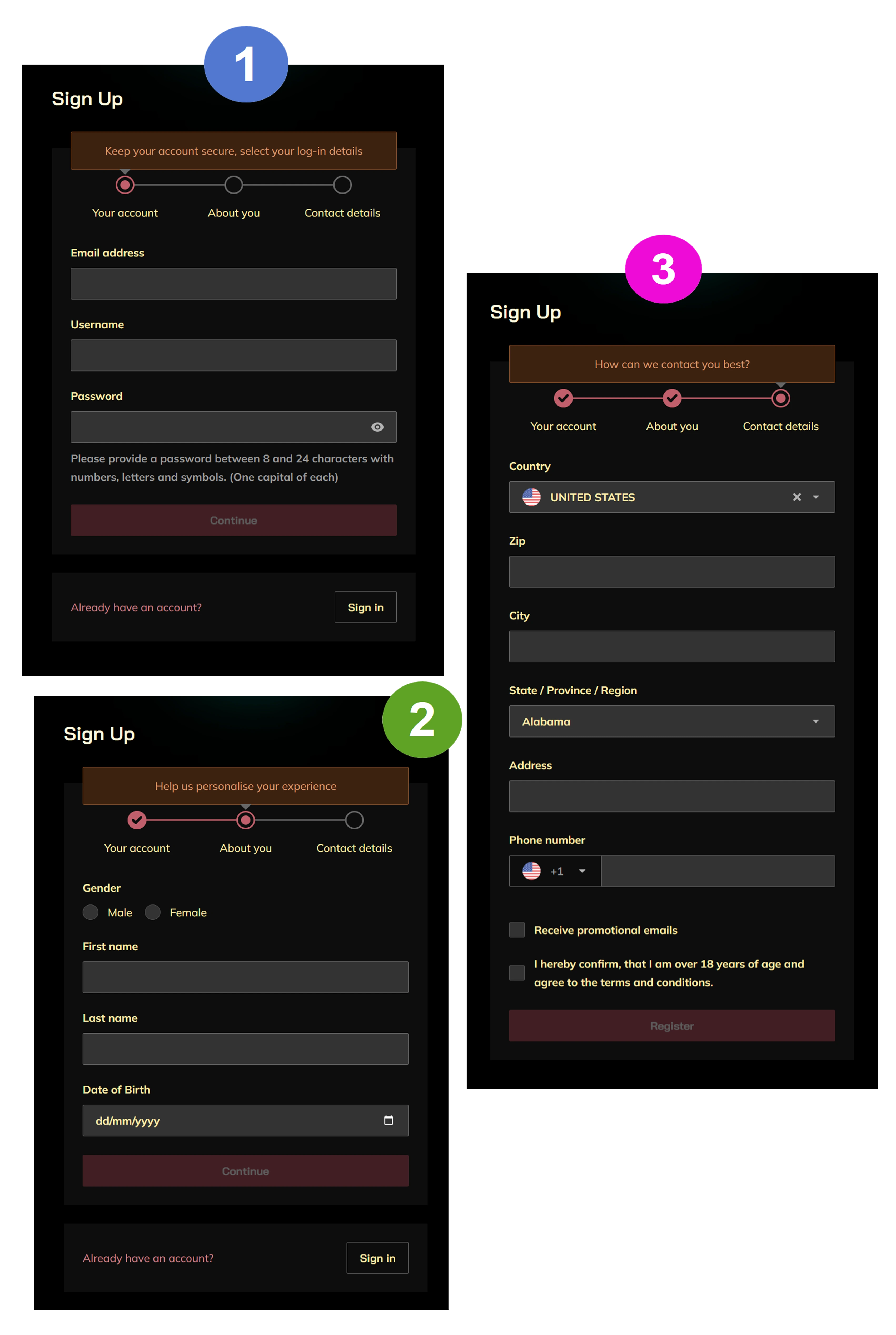 Decode Casino signup page