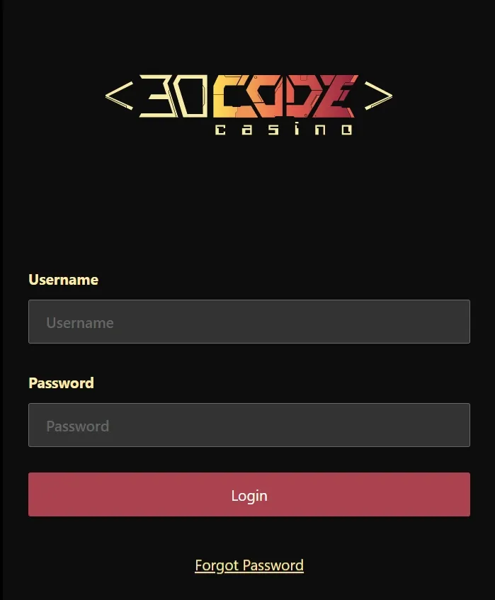 Decode Casino login page